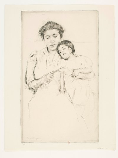 Hækletime af Mary Cassatt