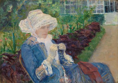 Lydia hækler i haven ved Marly, 1880 af Mary Cassatt