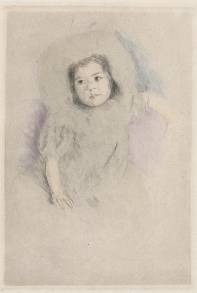 Margot iført en motorhjelm (nr. 1) af Mary Cassatt
