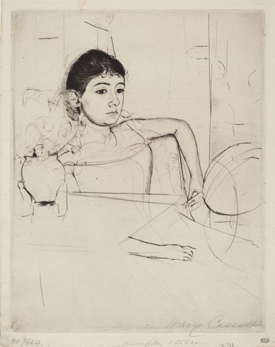 Mimi som brunette af Mary Cassatt