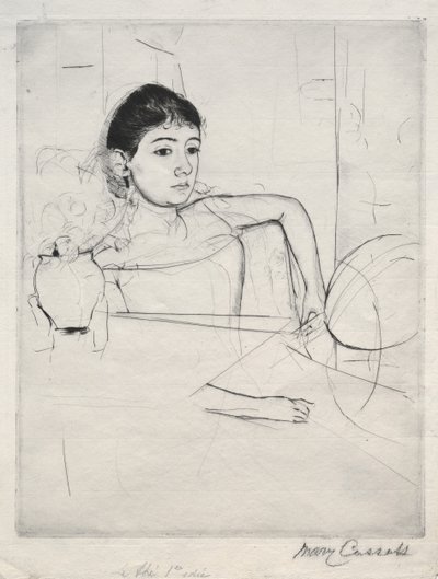Mimi som brunette, 1889. af Mary Cassatt