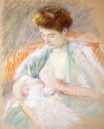 Mother Rose, der ammer sit barn, ca. 1900 (pastel på papir) af Mary Cassatt