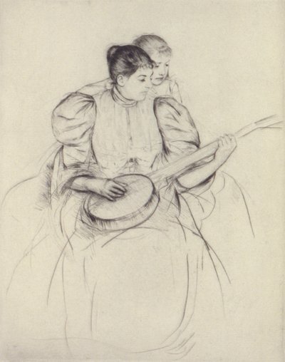 Banjo-lektionen af Mary Cassatt