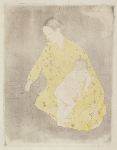 Badet, 1890-1891. af Mary Cassatt