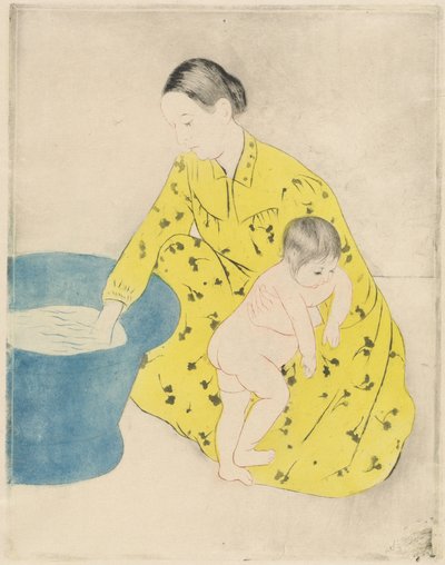 Badet, 1890-1891. af Mary Cassatt