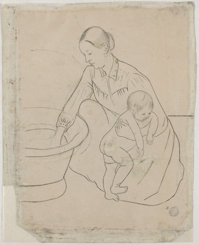 Badet [verso] af Mary Cassatt