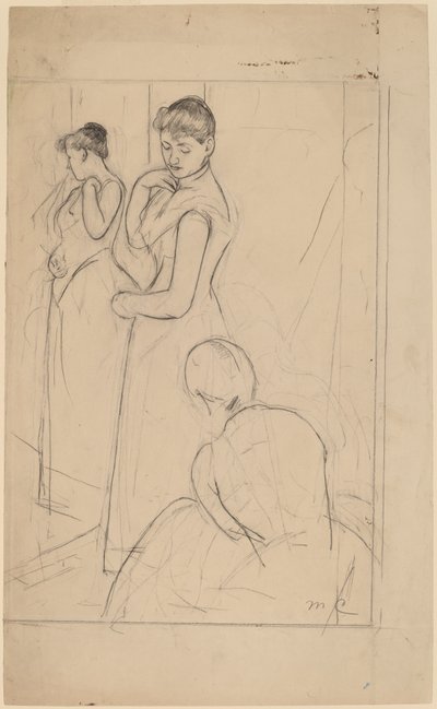 The Fitting [recto], 1890-1891. af Mary Cassatt