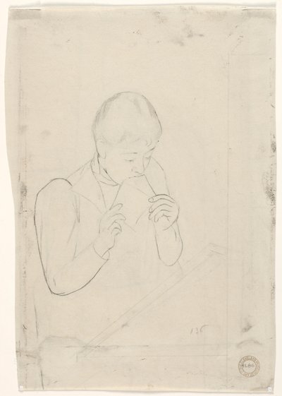 Brevet verso, 1890-1891. af Mary Cassatt
