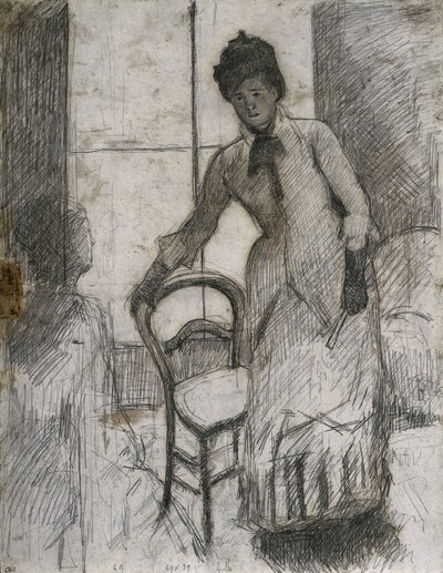 Den besøgende recto, ca. 1881. af Mary Cassatt