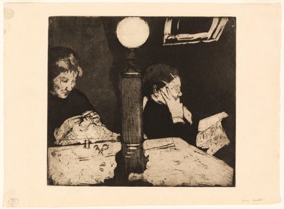 Under Lampen af Mary Cassatt