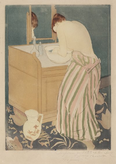 Kvinde bader af Mary Cassatt