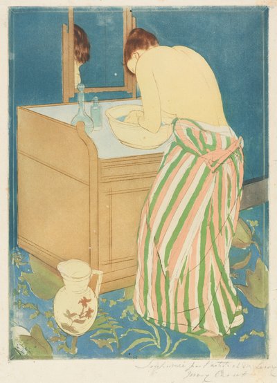 Kvinde bader af Mary Cassatt