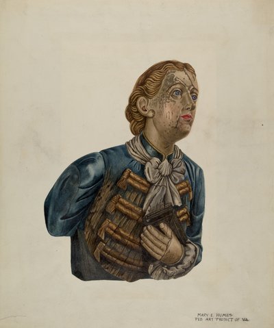 Galionsfigur fra Bark George, ca. 1939. af Mary E Humes