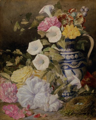 Et stilleben med en vase med blomster af Mary Elizabeth Duffield