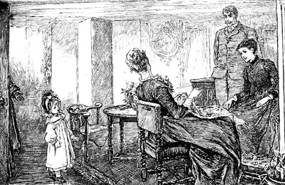 En lille pige med sin tante og onkel, der passer hende om eftermiddagen af Mary Ellen Edwards