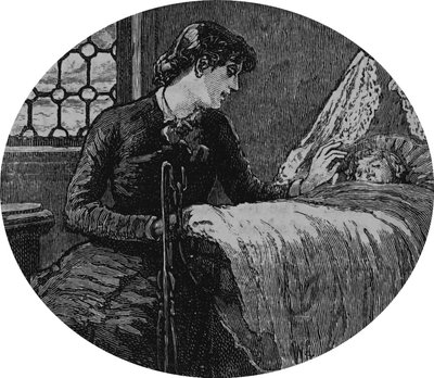 En mor tjekker sit sovende barn af Mary Ellen Edwards