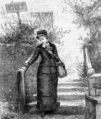 En kvinde kigger på hus til leje af Mary Ellen Edwards