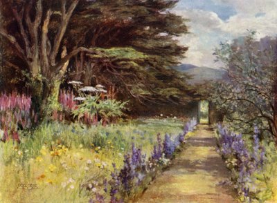 Scottish Gardens: Colinton House (farve litho) af Mary Georgina Wade Wilson