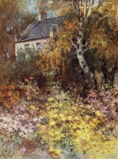 Scottish Gardens: Raeden House (farve litho) af Mary Georgina Wade Wilson