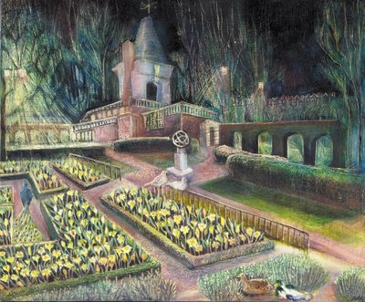 Flower Garden, Holland park, 2002 (olie på bard) af Mary Kuper