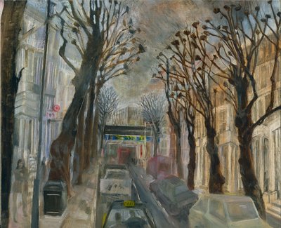 Ladbroke Grove lockdown: 3. fra Oxford Gardens, 2021 (olie om bord) af Mary Kuper