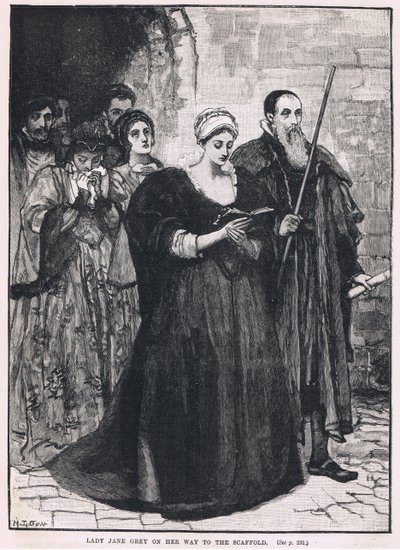 Lady Jane Gray på vej til stilladset 1554 af Mary L. Gow