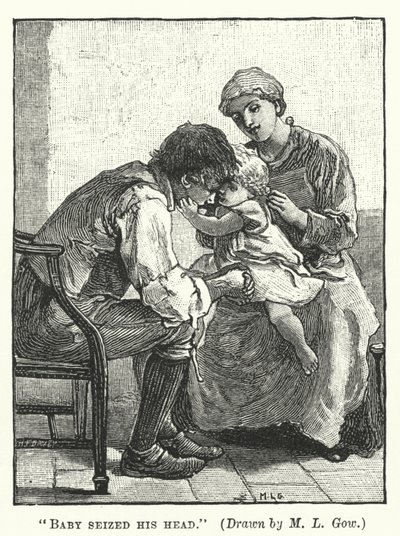 Silas Marner - Baby greb hans hoved (gravering) af Mary L. Gow