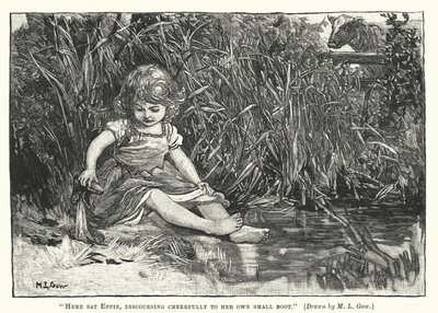 Silas Marner - Her sad Eppie og talte muntert til sin egen lille støvle af Mary L. Gow