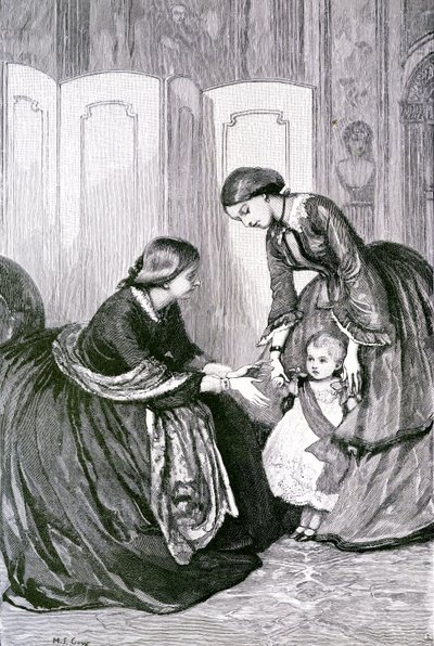 Dronningen og hendes lille barnebarn Prins Wilhelm af Preussen, ca. 1880 af Mary L. Gow