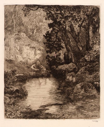 (Tre jomfruer ved floden) af Mary Nimmo Moran