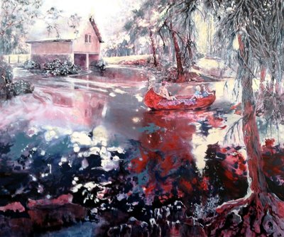Elvaston bådhus og sø af Mary Smith