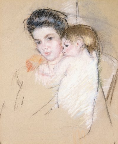 Mor og nøgenbarn, af Mary Cassatt