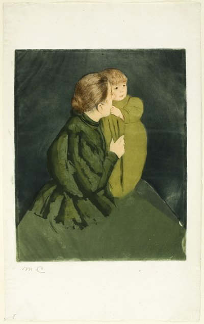 Bondemor og barn, ca. 1895 (ætsning og akvatinte) af Mary Stevenson Cassatt