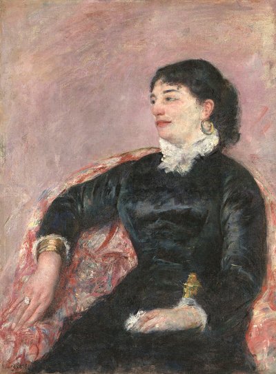 Portræt af en italiensk dame (olie på lærred) af Mary Stevenson Cassatt