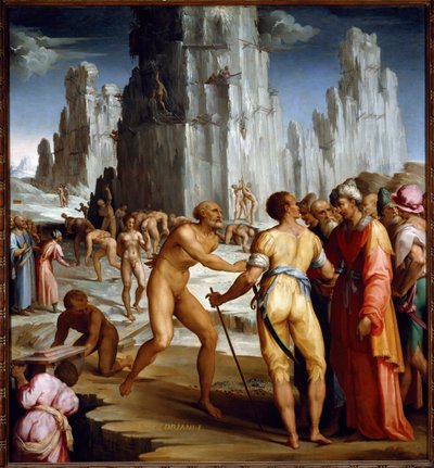 Diamantminearbejde. (Maleri af Maso da San Friano