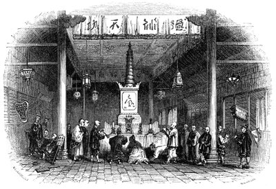 Buddhistisk tempel, Kina, 1847 af Mason