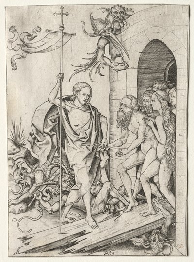 Passion of Jesus Christ: The Descent into Limbo, 1400-tallet. af Master AG