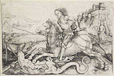 Sankt Georg og dragen, ca. 1480-90 af Master A. G.