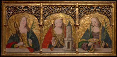De hellige Apollonia, Barbara og Agatha, 14901500. af Master Alejo