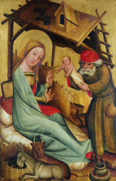 Fødselen fra St. Peters højalter i hamburg, Grabower-alteret, 1383 (tempera på panel) af Master Bertram of Minden