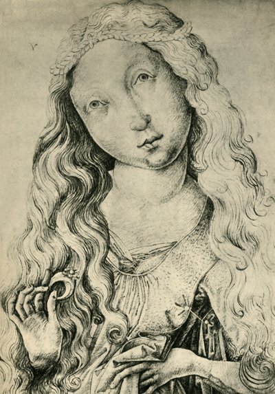 Portræt af en kvinde med en ring, St Catherine, 1450-1470, 1943. af Master ES