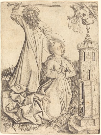 Sankt Barbaras martyrium af Master E.S.