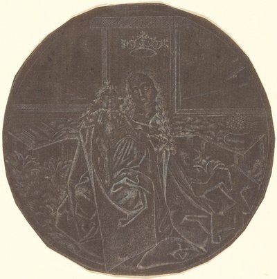 Madonnaen og barnet i en have af Master E.S. Facsimile