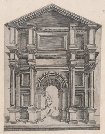 Mirror of Roman Magnificence: Arch af Master GA med Caltrop, 16. århundrede., 16. århundrede. af Master GA