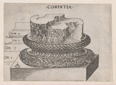 Spejl af romersk storhed: korintisk base, ca. 1537., ca. 1537 af Master GA