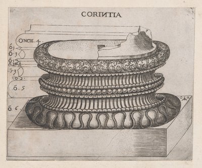 Spejl af romersk storhed: korintisk base, ca. 1537, ca. 1537 af Master GA