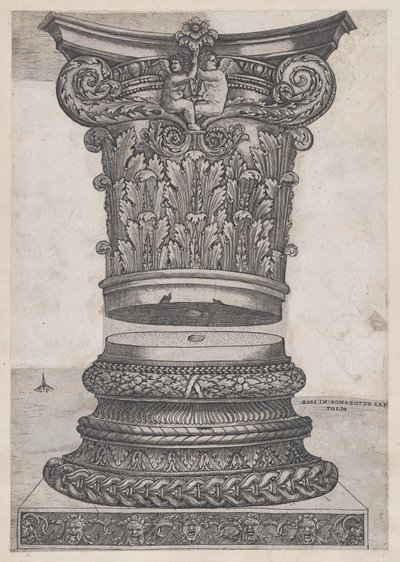 Spejl af romersk storslåethed: Dekoreret hovedstad og base, ca. 1537, ca. 1537 af Master GA