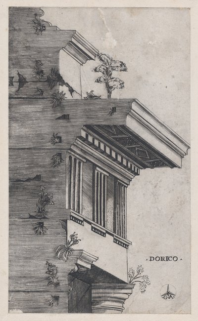 Mirror of Roman Magnificence: Dorisk orden, ca. 1537., ca. 1537 af Master GA