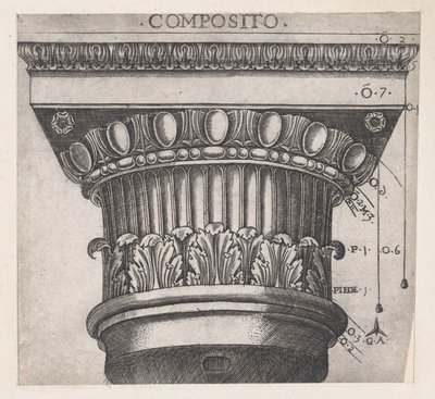 Mirror of Roman Magnificence: Ionisk hovedstad, ca. 1537, ca. 1537 af Master GA