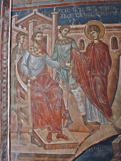 Sankt Georg før kejser Diokletian, 1300-tallet af Master Gerasime